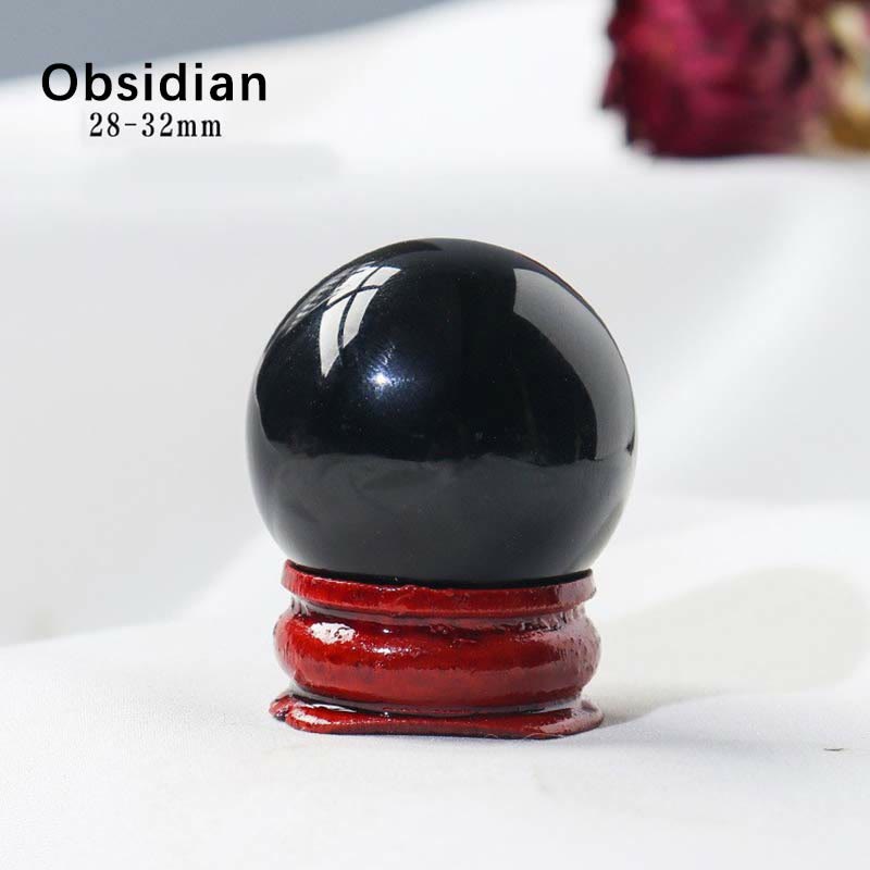 Olivenorma 9pcs Natural Crystal Balls Gemstone Crystal Set - Obsidian - image 1