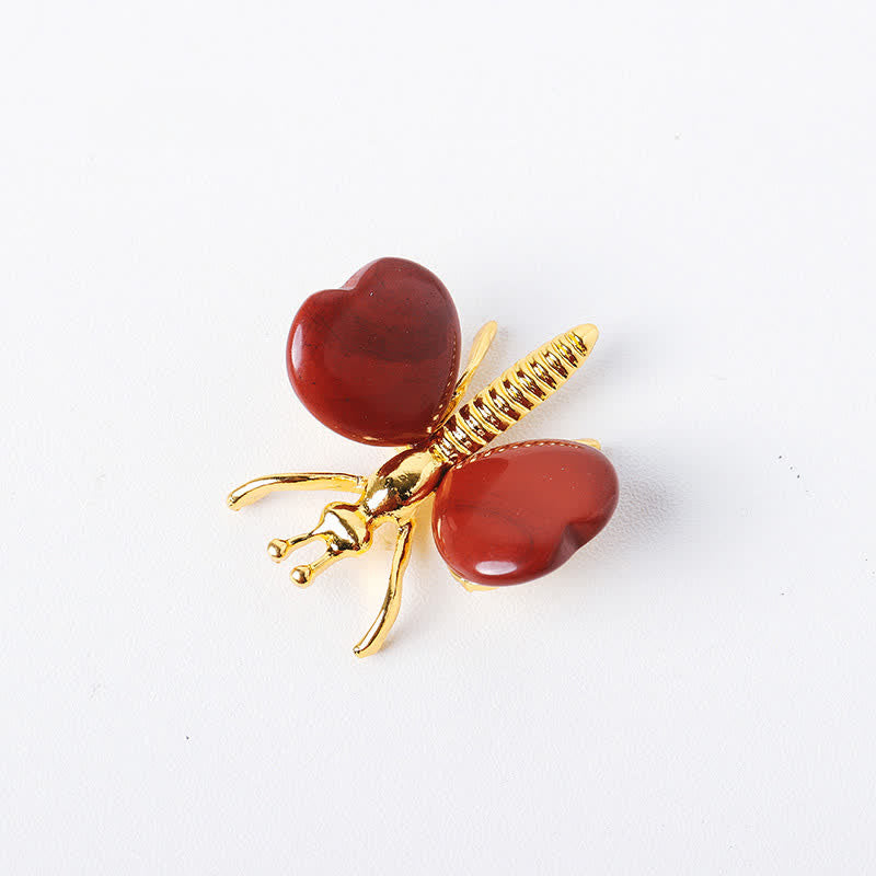 Olivenorma Natural Crystal Agate Dragonfly Gemstone Decoration - Red Jasper - image 11