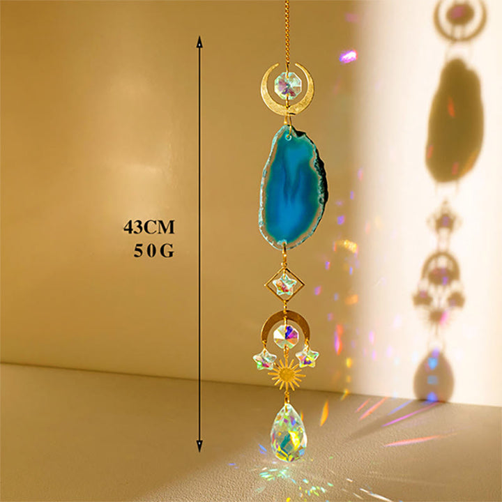 Olivenorma Natural Crystal Agate Chip Suncatcher Wind Chime  - Blue Apatite - image 11