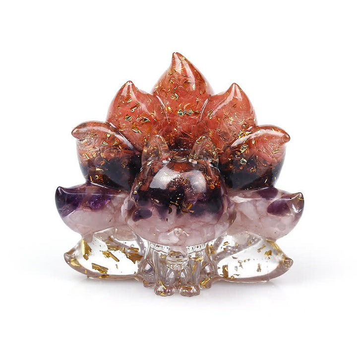 Olivenorma Nine-tailed Fox Gemstone Decoration - Red Quartz&Amethyst&Rose Quartz - image 5