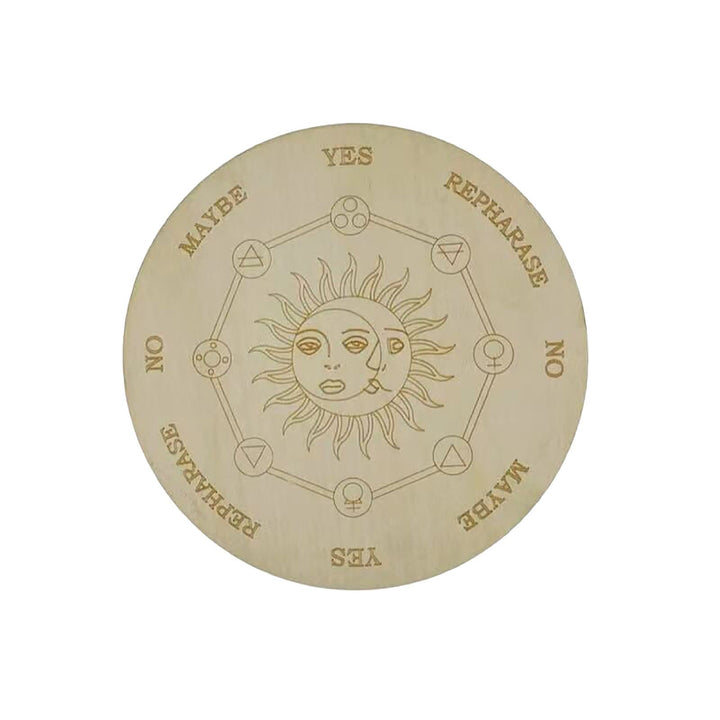 Olivenorma Meditation Wooden Sign Mysterious Witch Altar Ornamet - 25cm - Sun - image 4