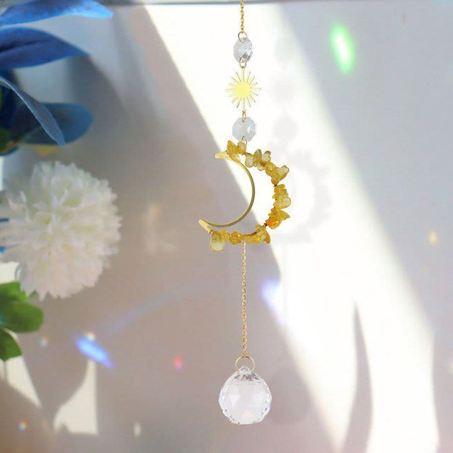 Olivenorma Moon Suncatcher Wall Hanging Wind Chime - Citrine - image 19