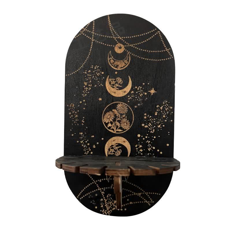 Small Delicate Sibylline Wooden Crystal Shelf - Flowers#1 - image 8