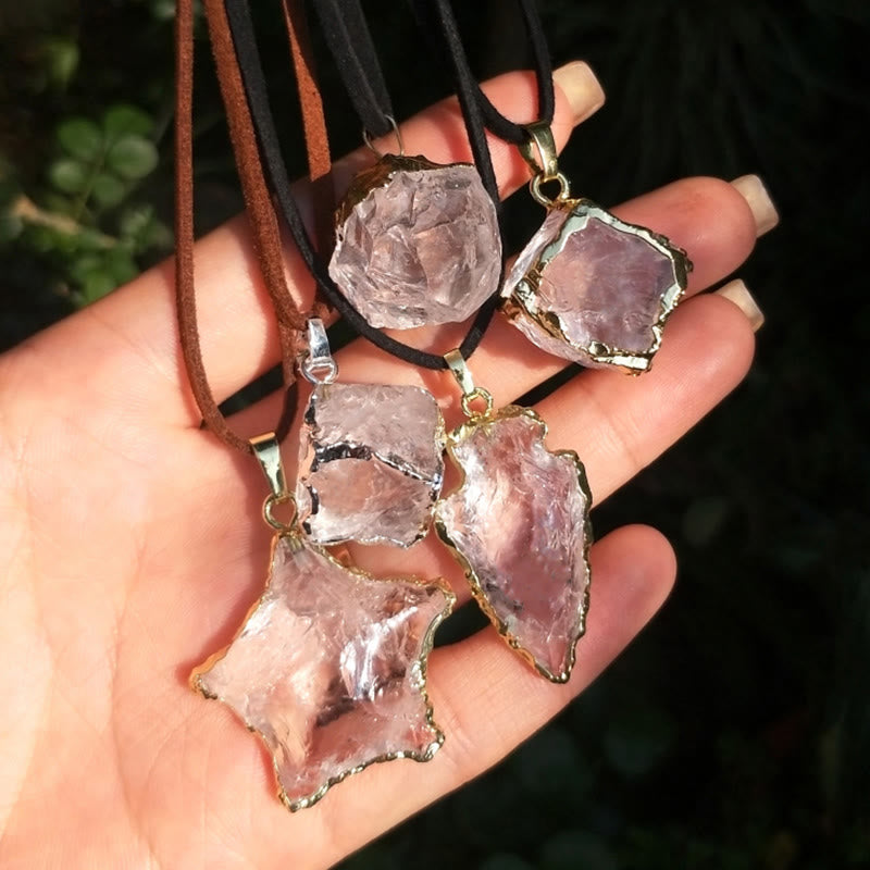 Olivenorma Natural White Crystal Square Star Bound Pendant - image 6