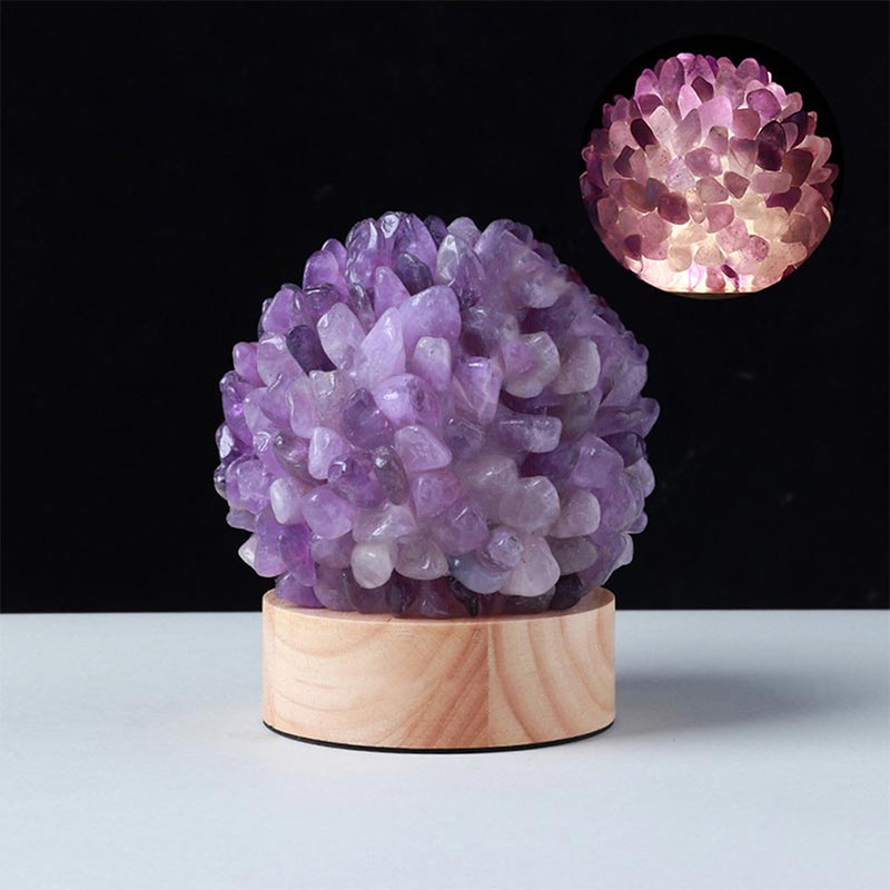 Olivenorma Christmas Crystal Stone Night Light Decoration - Amethyst - image 2