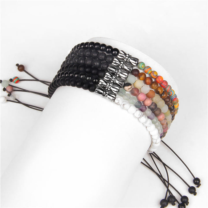 Olivenorma 4mm Black Onyx & Natural Stone Braided Bracelet - image 15