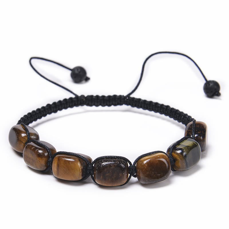 Olivenorma 7 Chakra Crystal Gemstone Bead Braided Wrap Men Bracelet  - Tiger Eye - image 12