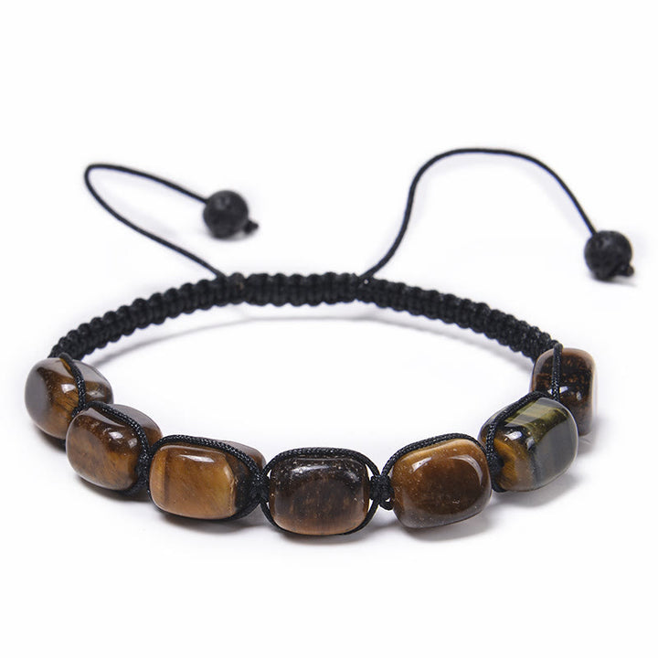 Olivenorma 7 Chakra Crystal Gemstone Bead Braided Wrap Men Bracelet  - Tiger Eye - image 12