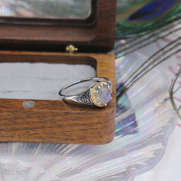 Olivenorma Natural Labradorite 925 Sterling Silver Ring - image 9