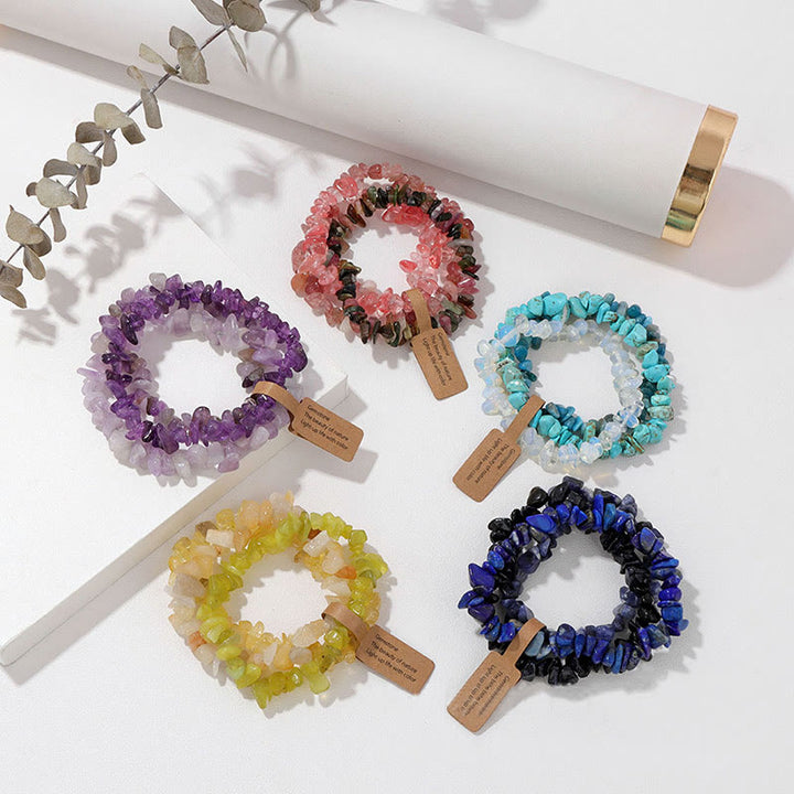 Olivenorma Natural Irregular Crystal Gravel Three Layer Bracelet - image 69