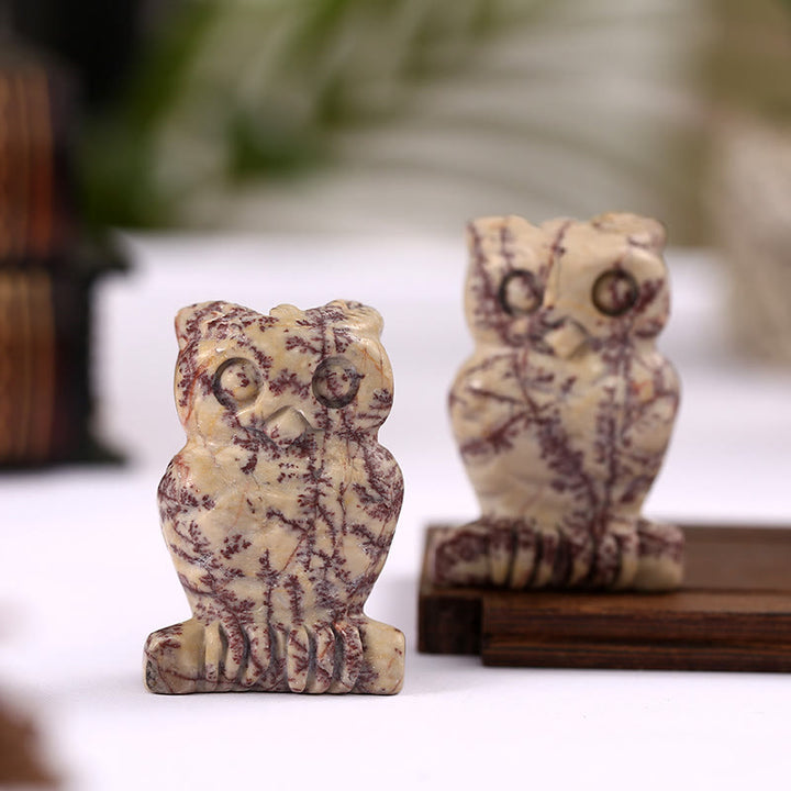Olivenorma Owl Grass Flower Stone Ornament - Grass Flower Stone - image 0
