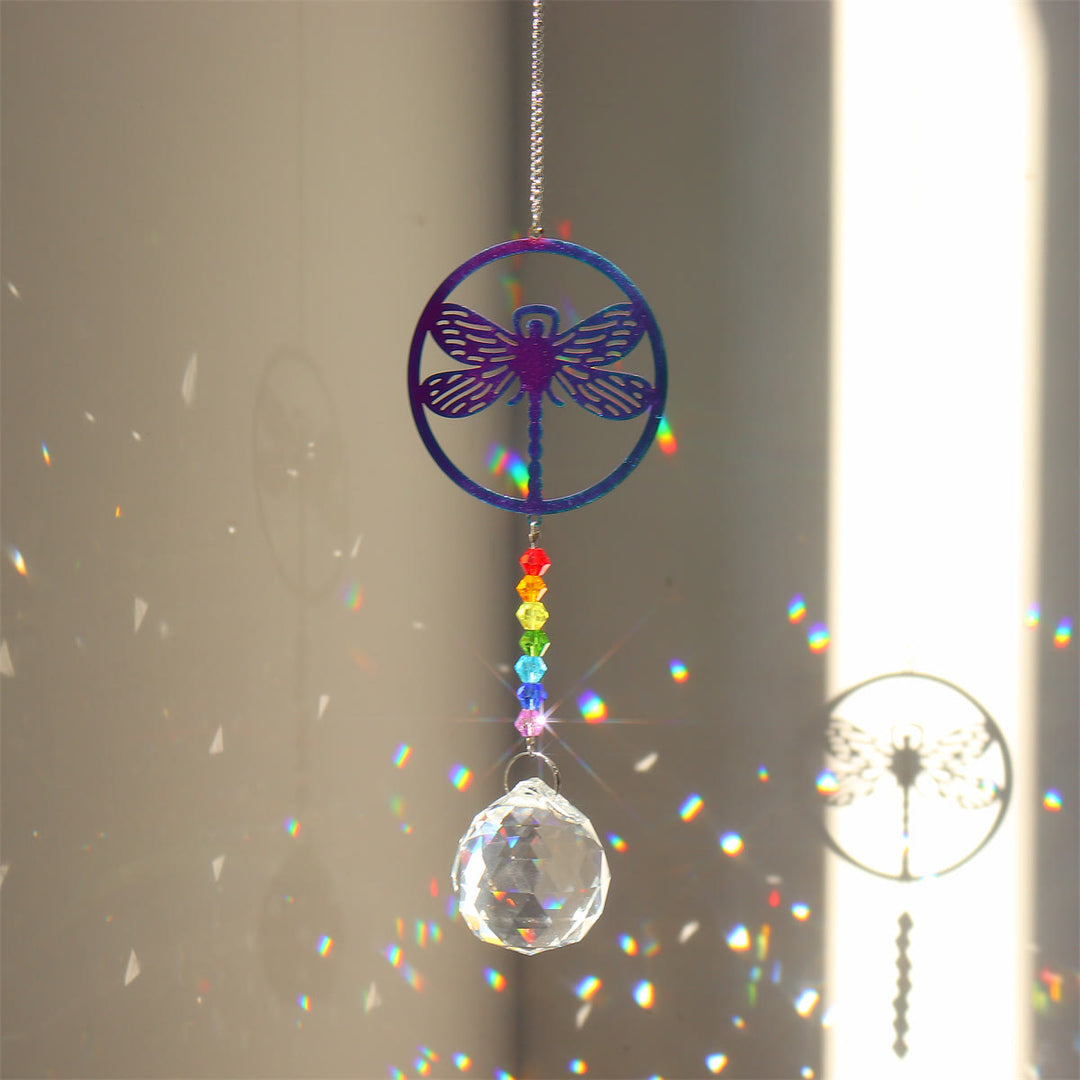 Olivenorma Clear Crystal Hanging Chakra Beads Wind Chime Suncatcher - Colorful Dragonfly - image 28