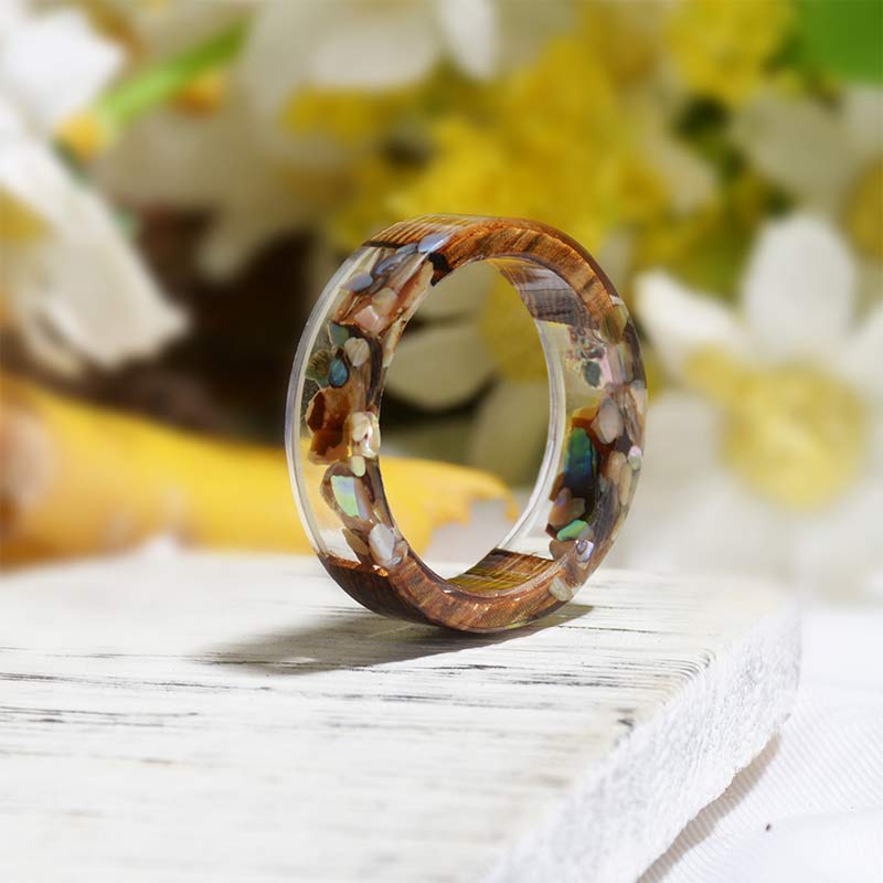 Olivenorma Intellectual & Optimistic - Handmade Wood Ring - Natural Stone - 11 - image 40