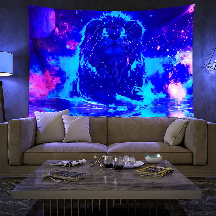 Olivenorma Blacklight UV Reactive Wall Tapestry - Lion #3 - Flannel - 180*230cm - image 11