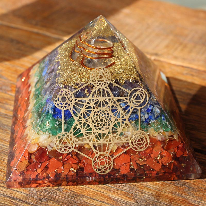 Olivenorma Chakra Metatron's Cube Orgone Pyramid - 7 Chakra - YES PLEASE $8 - image 0