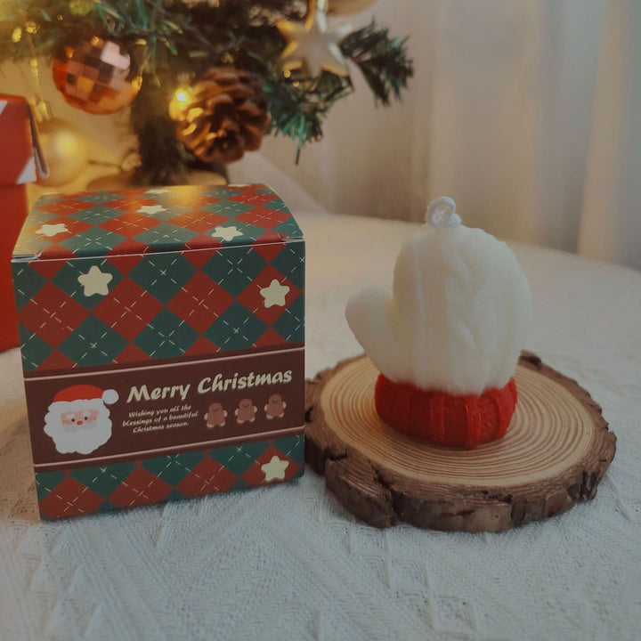 Olivenorma Engraved Glove Yarn Ball Christmas Sock Candle - Red Gloves-5*4*7.5cm - image 3