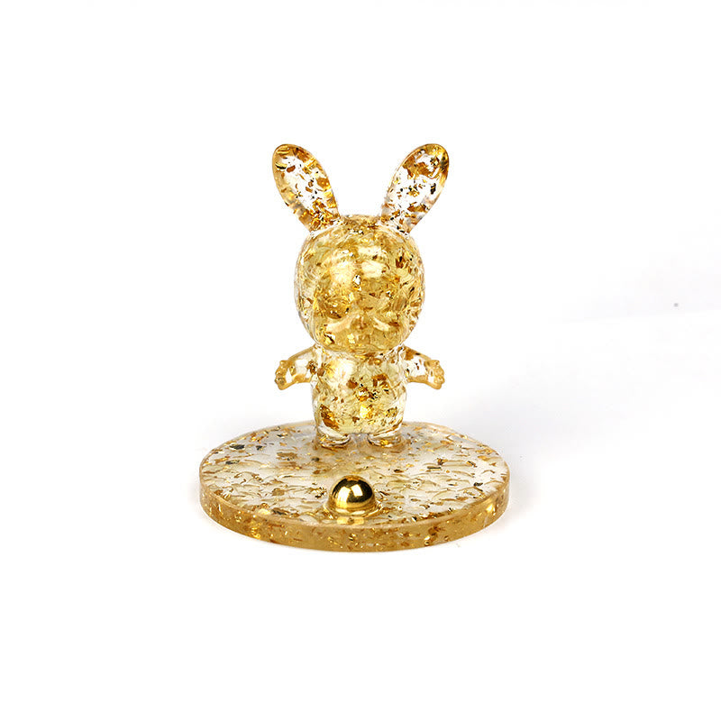 Olivenorma Natural Crystal Gravel Epoxy Rabbit Mobile Phone Holder - Clear Crystal - image 13