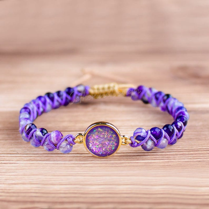 Olivenorma Purple Agate Woven Women's Bracelet - Purple Agate - image 0