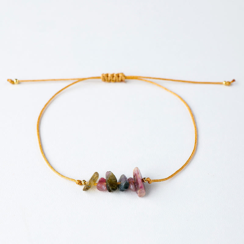 Olivenorma "Nature's Healing Wishes" Irregular Gemstone Braided Bracelet  - Tourmaline - image 29