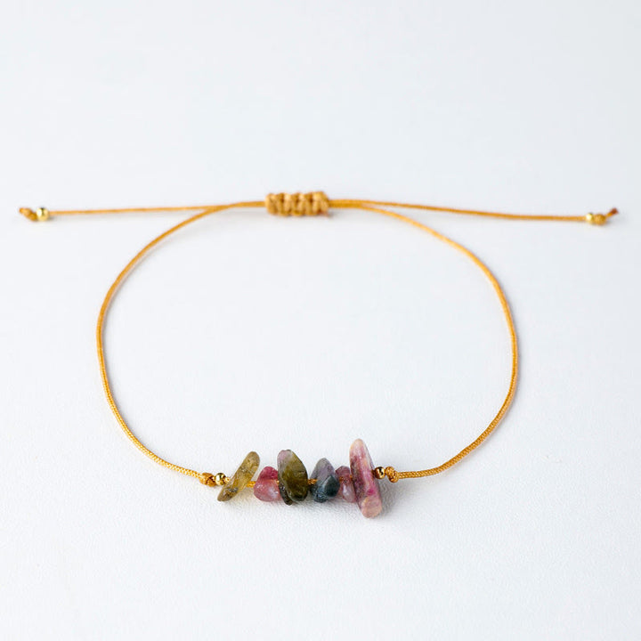 Olivenorma "Nature's Healing Wishes" Irregular Gemstone Braided Bracelet  - Tourmaline - image 29