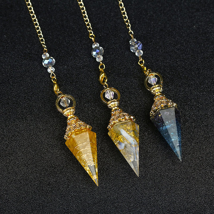 Olivenorma Natural Crystal Resin Hexagonal Pyramid Pendulum - image 78
