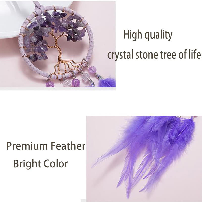 Olivenorma Crystal Tree of Life Feather Dreamcatcher Car Ornament - image 22