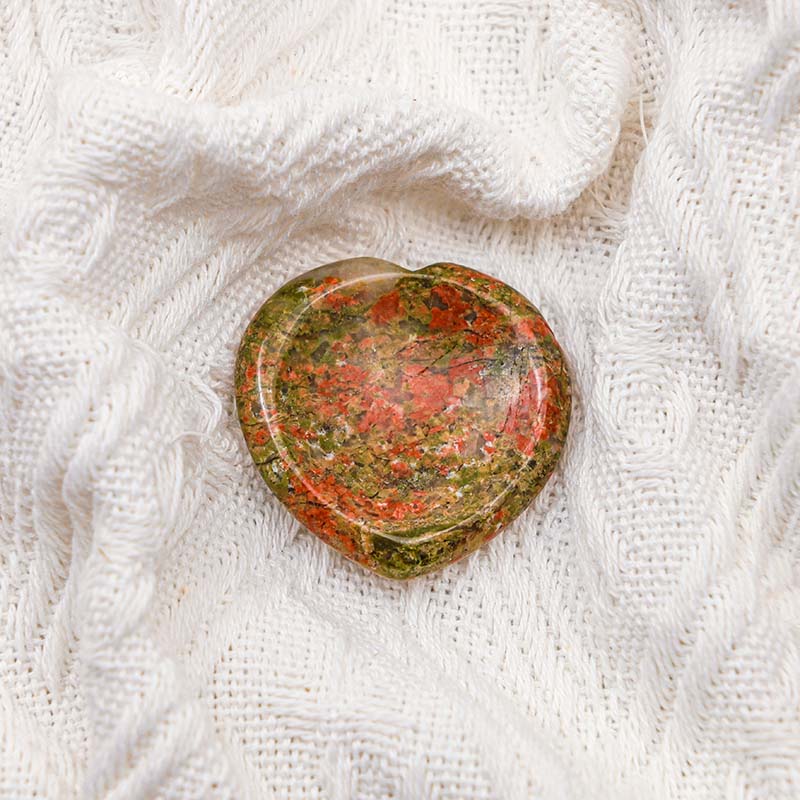 Olivenorma Unakite Heart Worry Stone - image 4