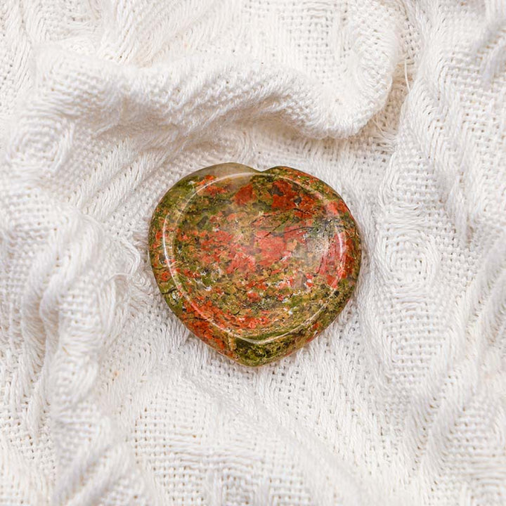 Olivenorma Unakite Heart Worry Stone - image 4