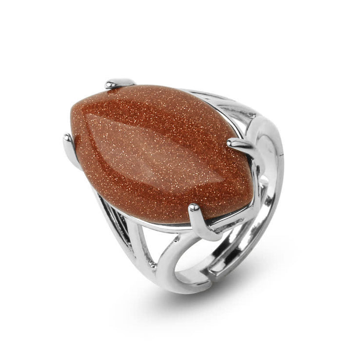 Olivenorma Amethyst Melon Seed Shape Adjustable Ring - Sandstone - image 36