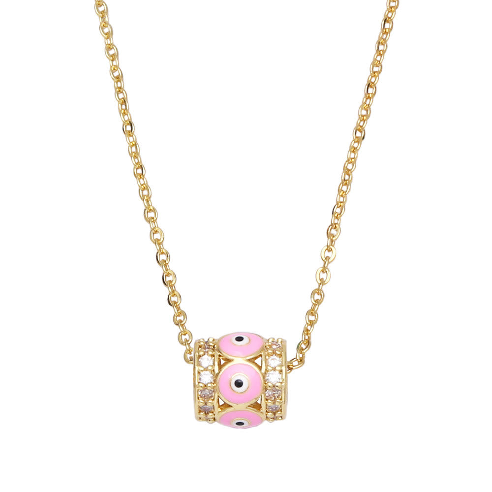 Olivenorma Turkish Evil Eye Hip Hop Pendant Necklace - Pink&Evil Eye - image 5