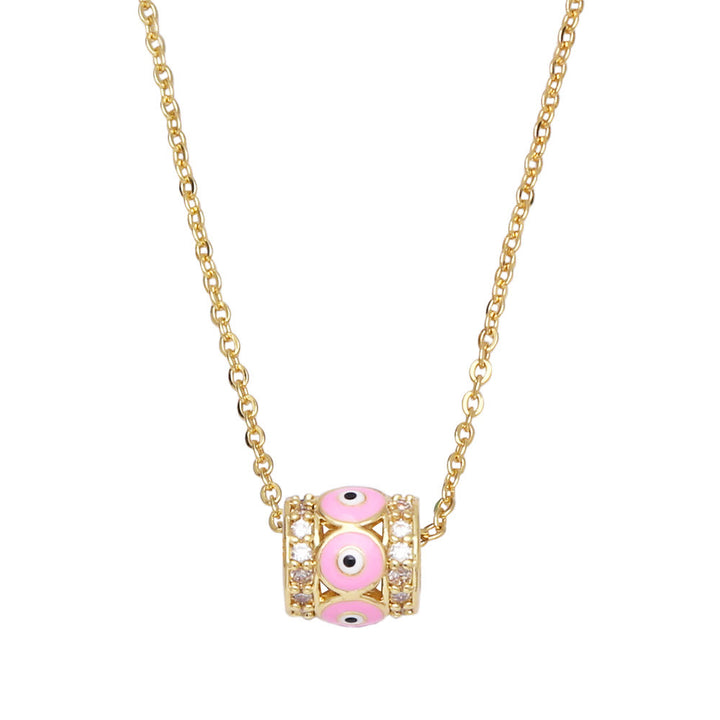 Olivenorma Turkish Evil Eye Hip Hop Pendant Necklace - Pink&Evil Eye - image 5