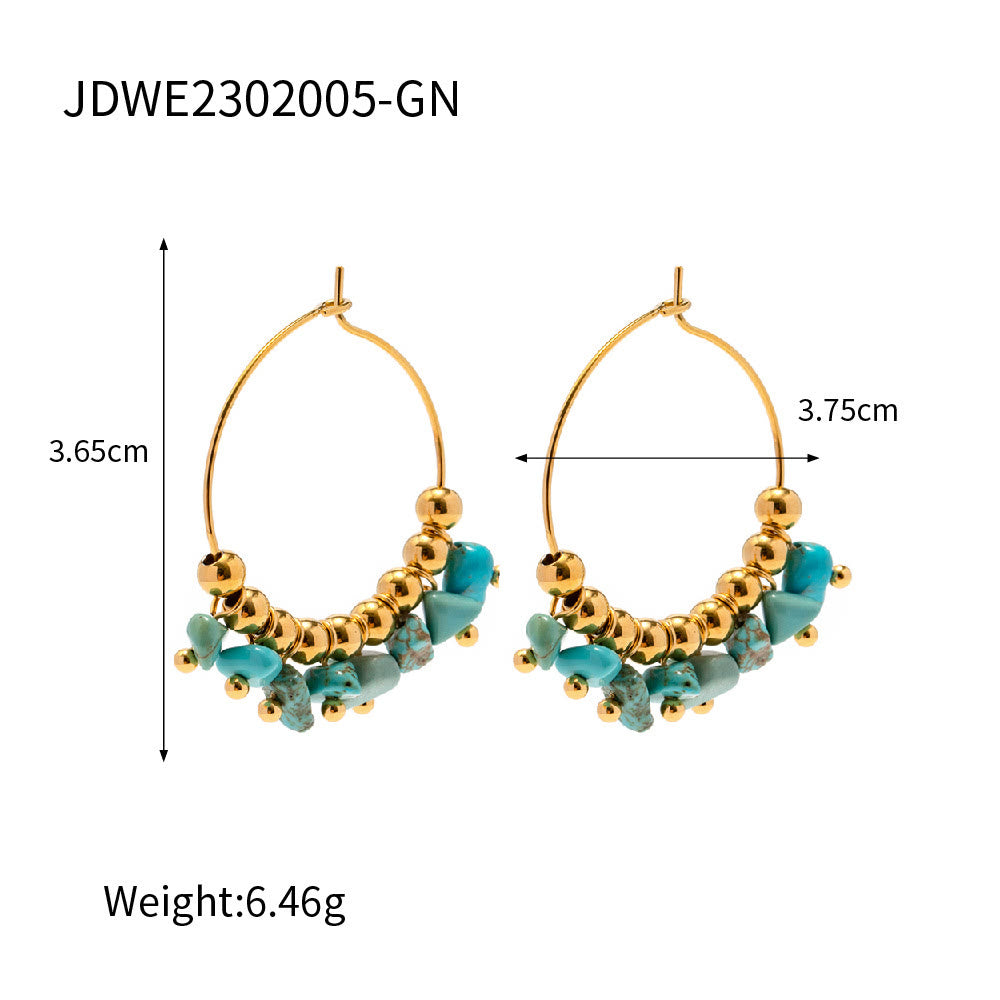 Olivenorma Natural Gravel Stainless Steel Earrings - Turquoise - image 11