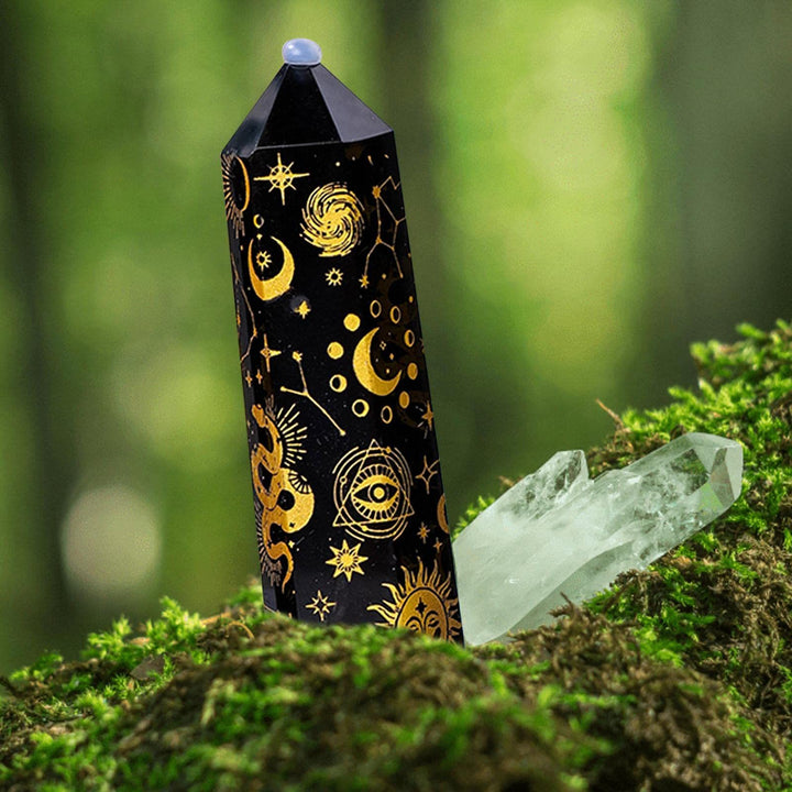 Olivenorma Obsidian Crystal Tower Hexagonal Crystal Wands - image 2