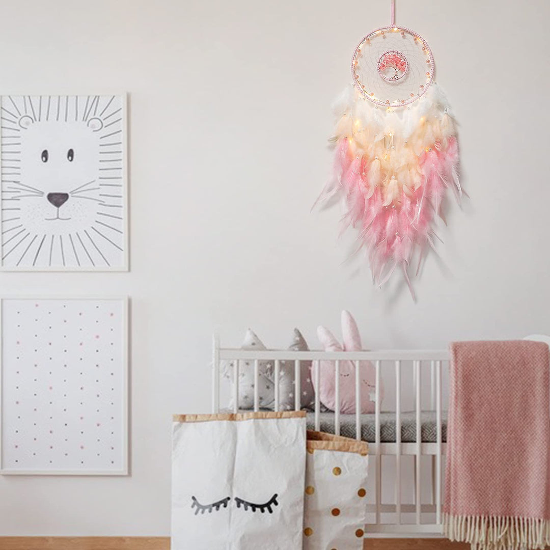 Olivenorma Crystal Tree Of Life Feather Glow Dream Catcher - image 11