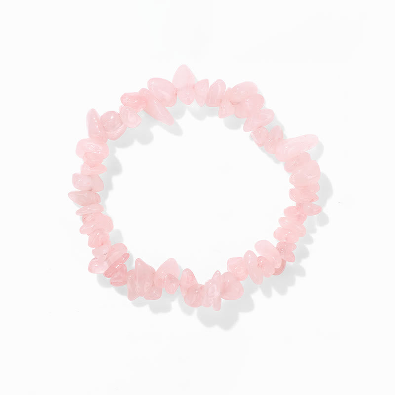 Olivenorma Colorful Natural Irregular Gravel Bracelet - Rose Quartz - image 42