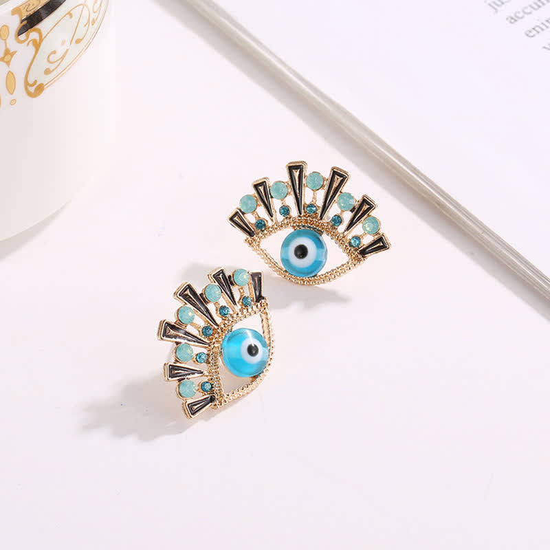 Olivenorma "Eye of Doom" - Sapphire Creative Peacock Earrings - image 5