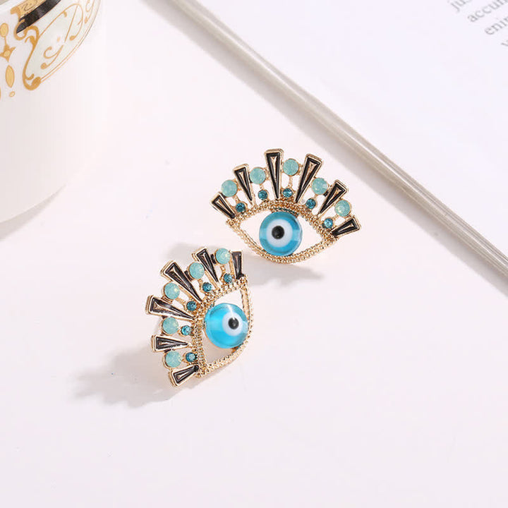 Olivenorma "Eye of Doom" - Sapphire Creative Peacock Earrings - image 5