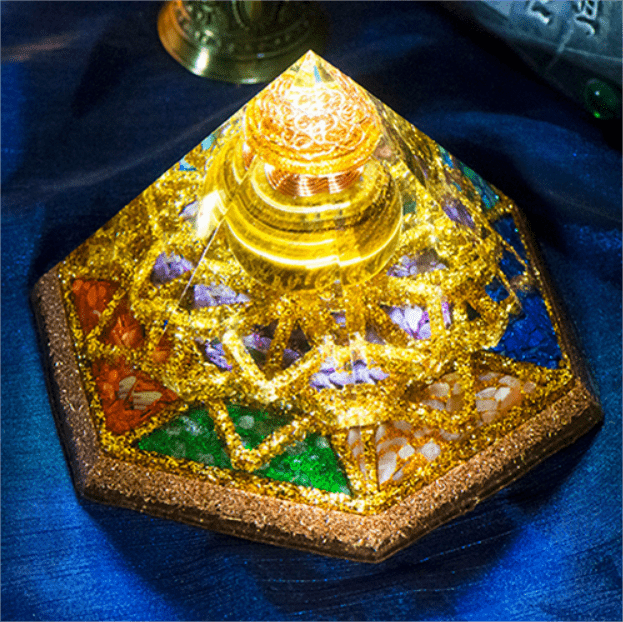 Olivenorma Holy Light-Hexahedral Tiger Eye Crystal Tower Orgone Pyramid - image 3