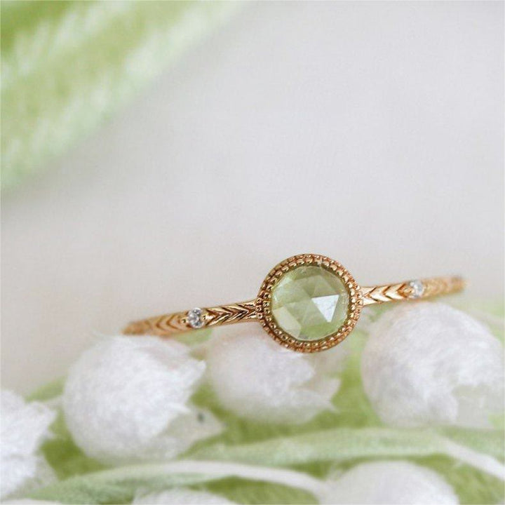 Olivenorma Natural Round Cut Green Peridot Ring - image 5