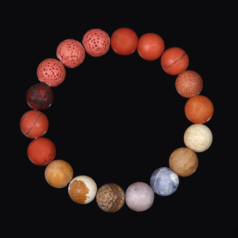 Olivenorma Frosted Natural 10mm Beads Planet Bracelet - Mars - image 9