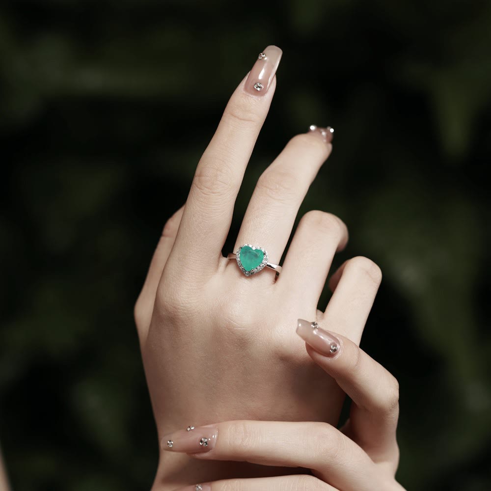 Olivenorma Heart Shape Paraiba Tourmaline Exquisite Ring - image 3