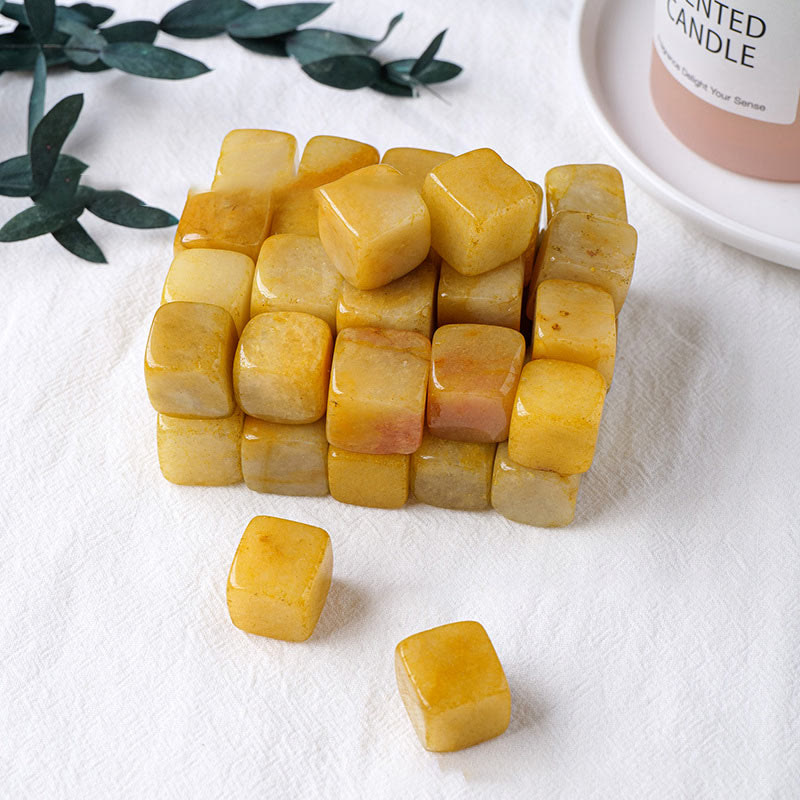 Olivenorma Yellow Agate Crystal Cube Natural Stone - image 3