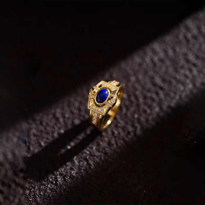 Olivenorma Vintage Lapis Lazuli Adjustable Ring - Lapis Lazuli - image 0