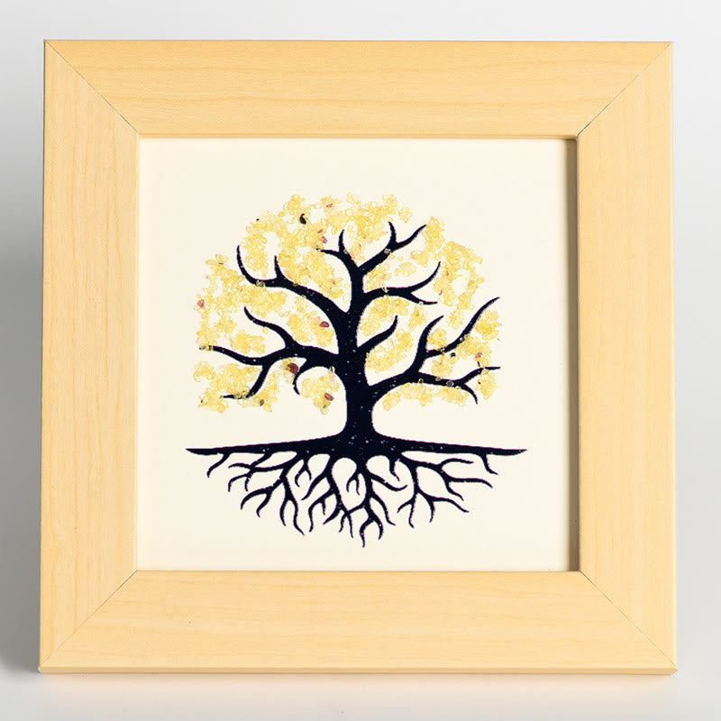 Olivenorma Natural Crystal Gravel Tree Of Life Photo Frame Decoration - Citrine - image 14