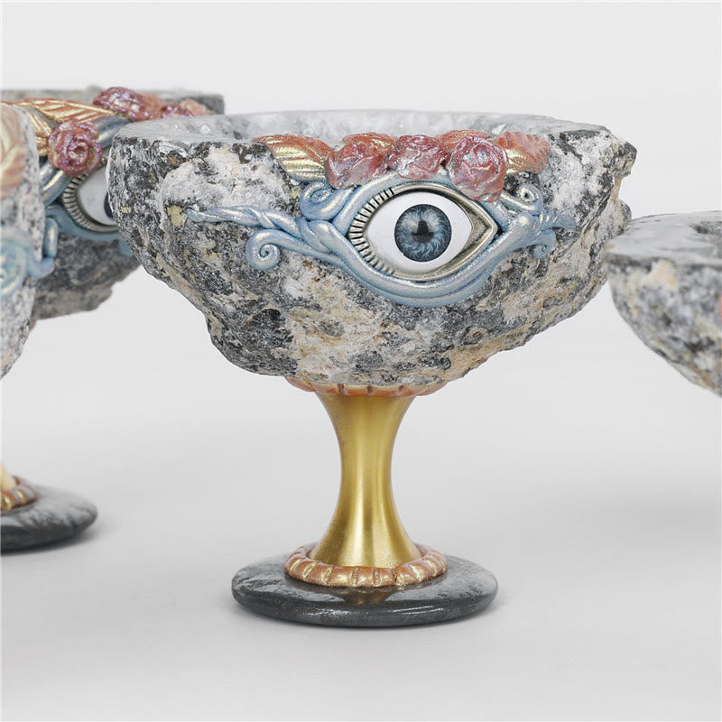 Olivenorma Natural Crystal Geode Holy Grail Evil Eye Decoration - image 5