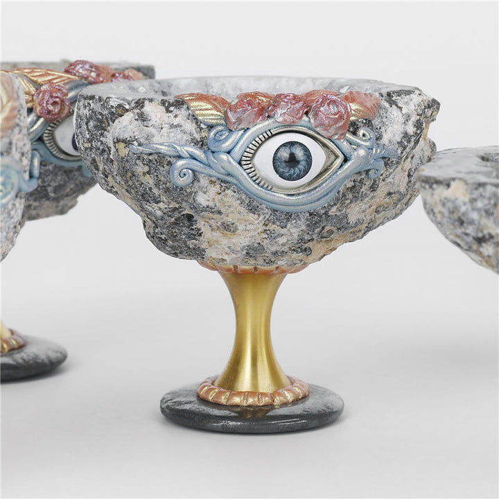 Olivenorma Natural Crystal Geode Holy Grail Evil Eye Decoration - image 5