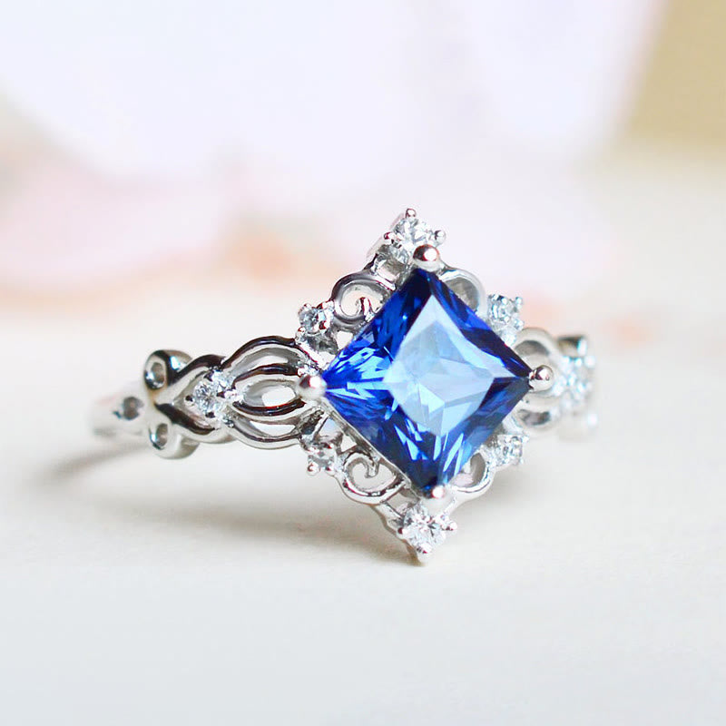 Olivenorma Square Sapphire Ring - image 2