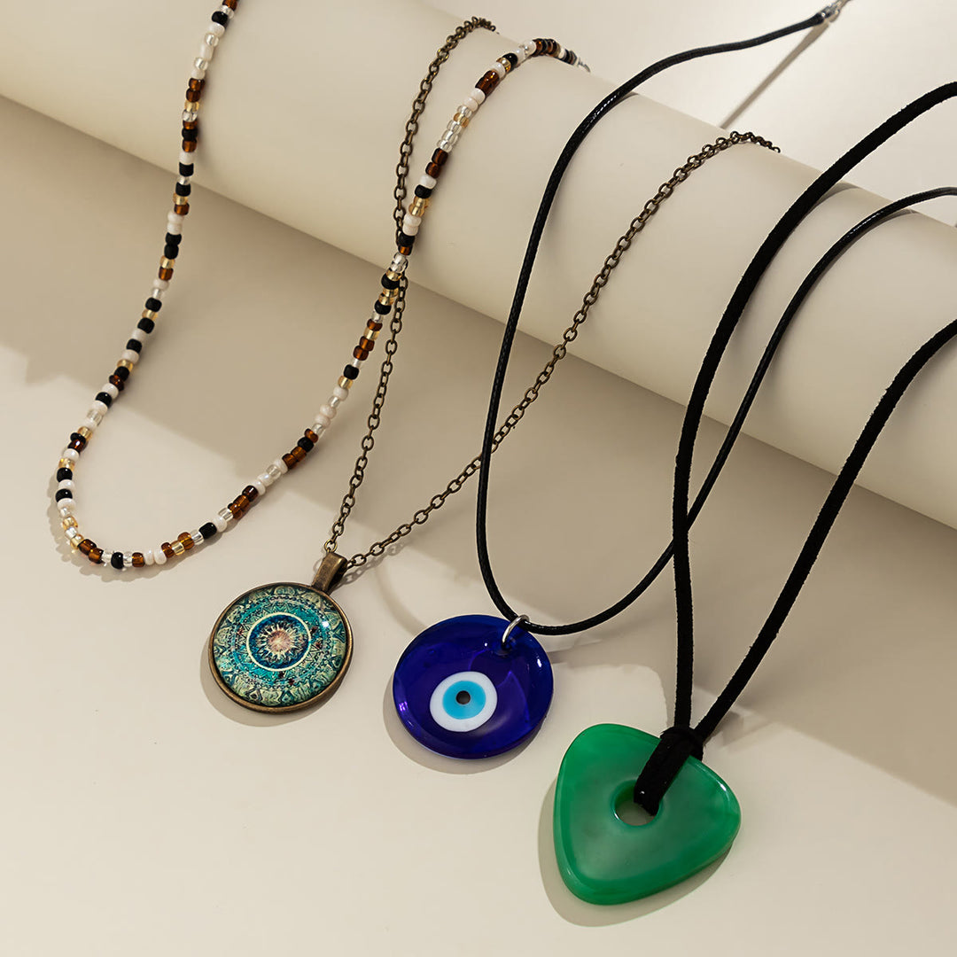 Olivenorma Natural Stone Tree of Life Evil Eye Pendant Necklace Set - image 37