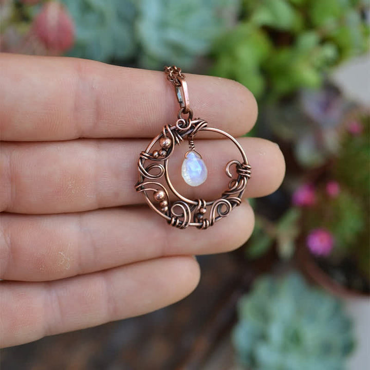 Olivenorma Bohemia Creative Moonstone Crescent Moon Necklace - image 2