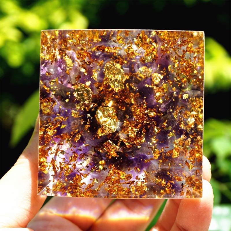 Olivenorma Amethyst Virgo Zodiac Orgone Pyramid - image 4